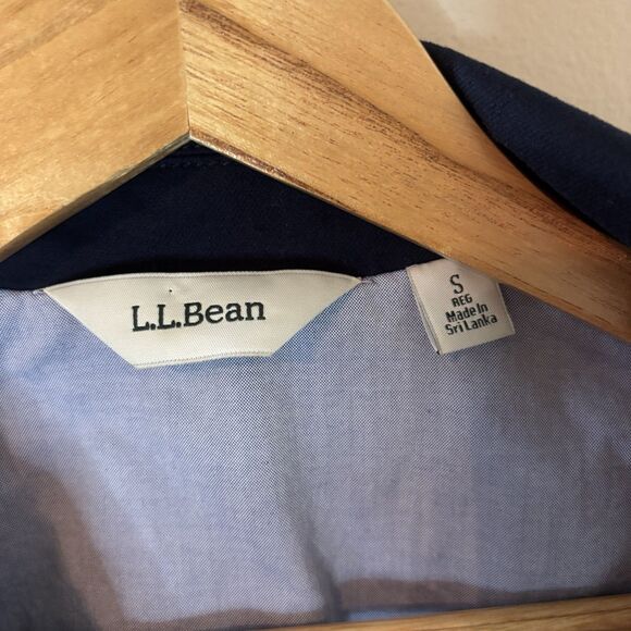 L.L. Bean Womens Blazer Navy Blue Fitted 3 Button Jacket Sz Small - Picture 3 of 8